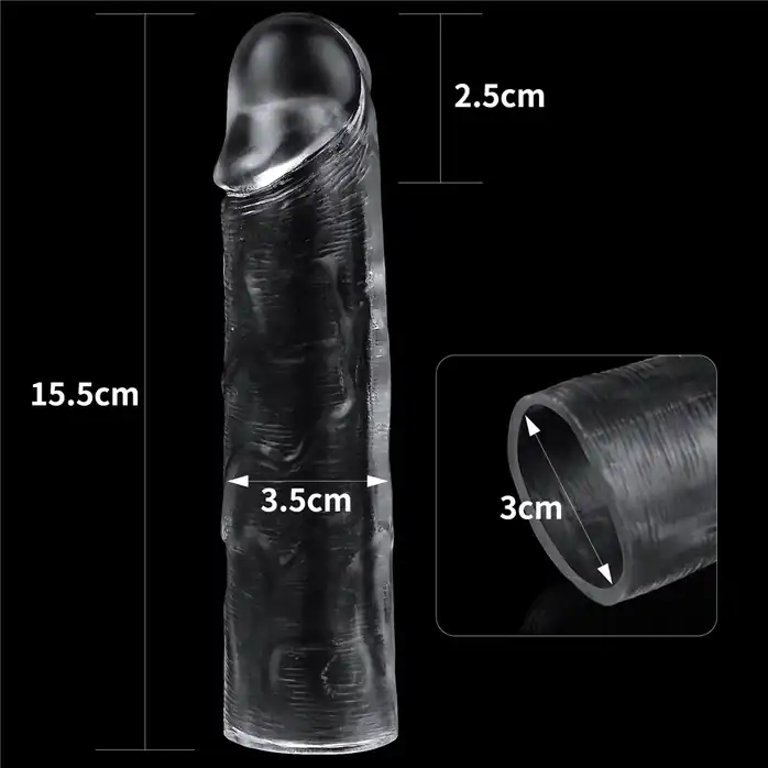 Прозрачная насадка-удлинитель Flawless Clear Penis Sleeve Add 1 - 15,5 см. Фотография 3.