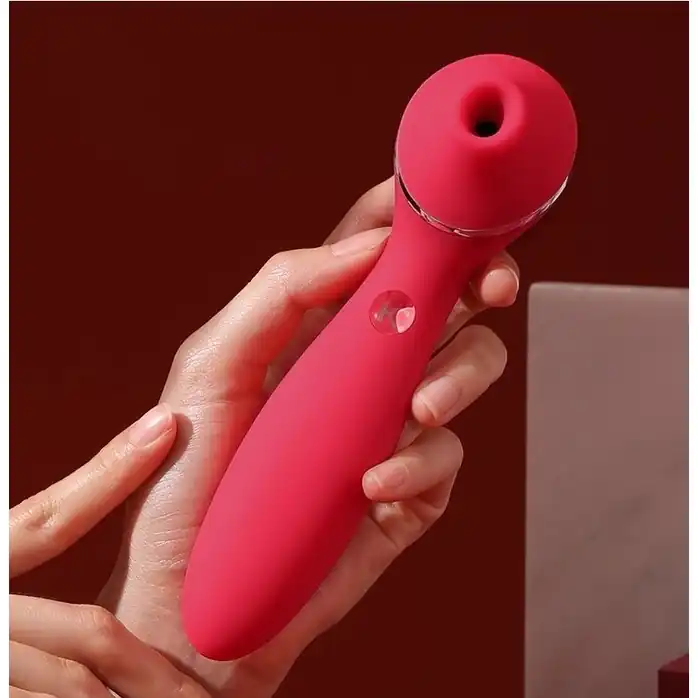 Красный мембранный вибростимулятор клитора Polly Plus - 16,8 см