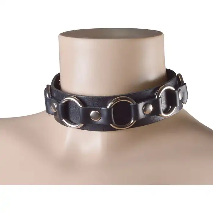 Черный кожаный ошейник Властелин колец - BDSM accessories