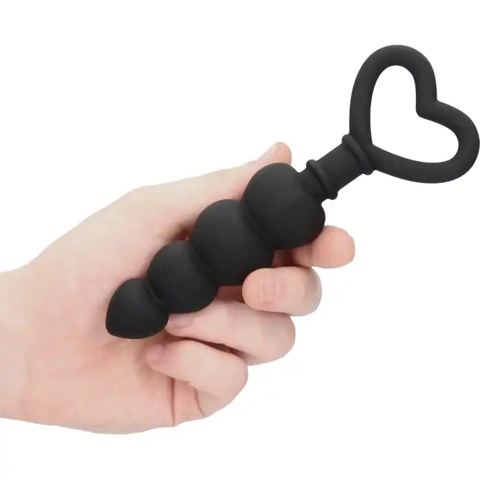 Черная анальная елочка Anal Love Beads - 15,3 см - Ouch!. Фотография 2.