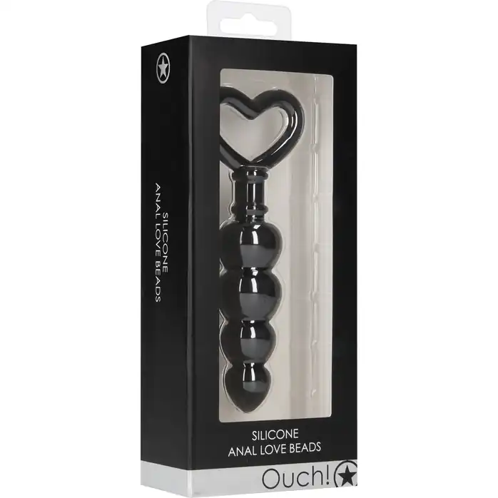 Черная анальная елочка Anal Love Beads - 15,3 см - Ouch!. Фотография 3.