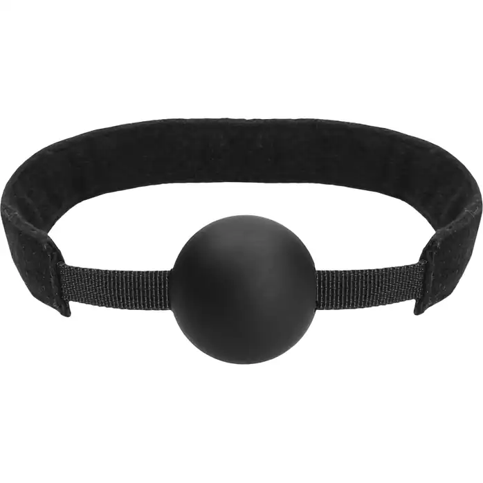 Черный кляп-шарик V V Adjustable Ball Gag на липучке - Ouch!