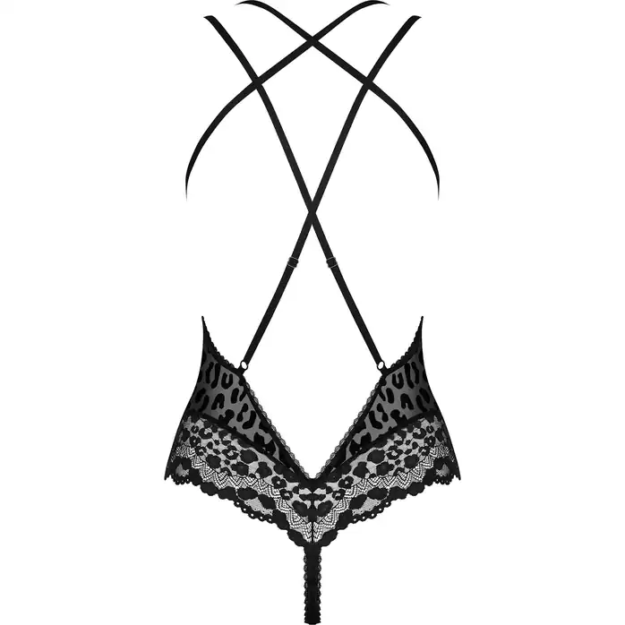 Оригинальное боди Giully с леопардовым бархатистым узором - Sexy. Фотография 6.