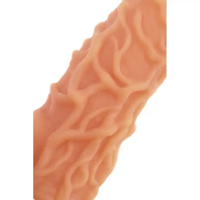 Телесная насадка с венками и открытой головкой Nude Sleeve L - 14 см. Фотография 10.