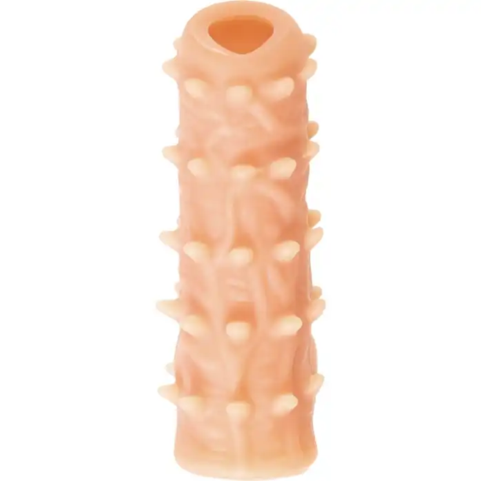Телесная насадка с шипами и открытой головкой Nude Sleeve L - 14 см. Фотография 3.