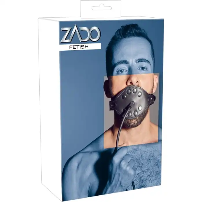 Черный кляп-пенис с функцией расширения - Zado. Фотография 7.