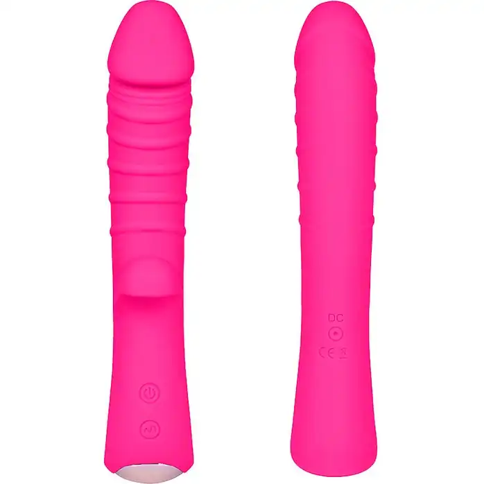 Ярко-розовый вибромассажер 5 Silicone Wild Passion - 19,1 см. Фотография 3.