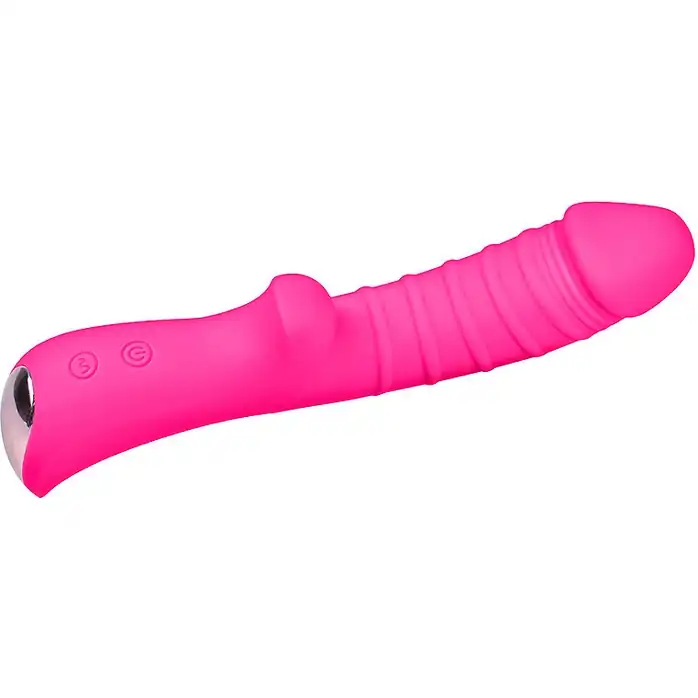 Ярко-розовый вибромассажер 5 Silicone Wild Passion - 19,1 см. Фотография 4.