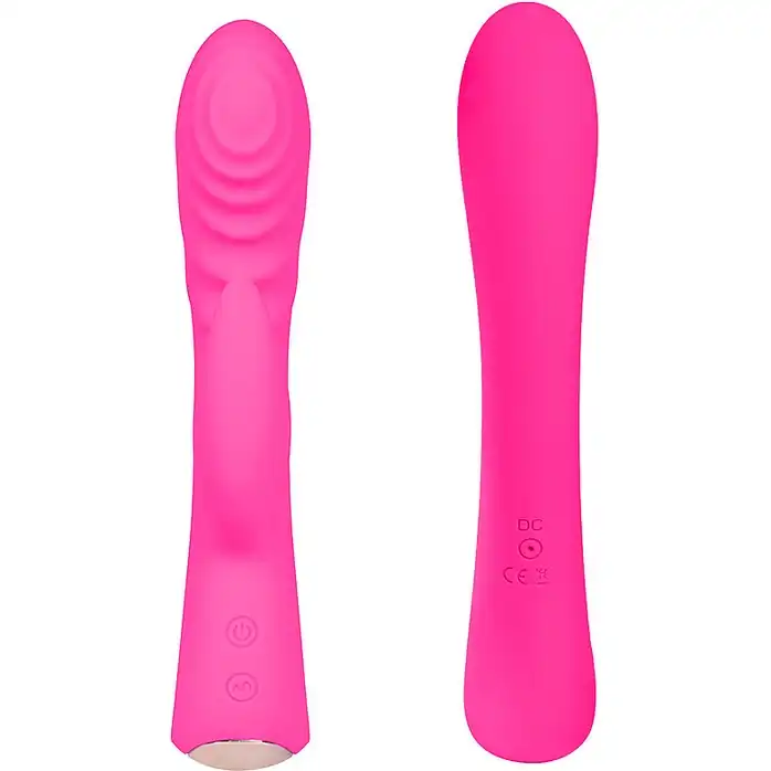 Ярко-розовый вибромассажер-кролик 5 Silicone Ripple Passion - 19,1 см. Фотография 3.