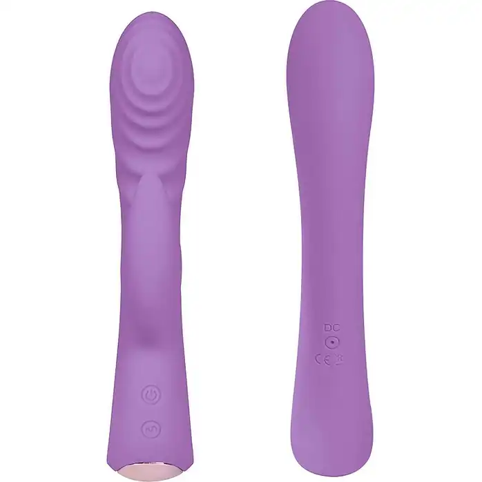 Фиолетовый вибромассажер-кролик 5 Silicone Ripple Passion - 19,1 см. Фотография 3.