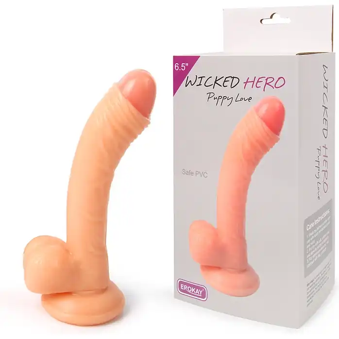 Телесный фаллоимитатор Wicked Hero Puppy Love - 14 см. Фотография 3.
