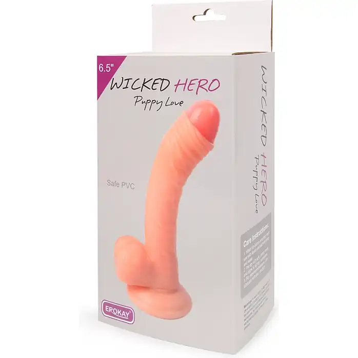 Телесный фаллоимитатор Wicked Hero Puppy Love - 14 см. Фотография 4.