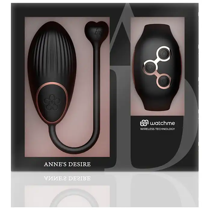 Черно-золотистое виброяйцо с пультом-часами Anne s Desire Vibro Egg Wireless Watchme. Фотография 10.