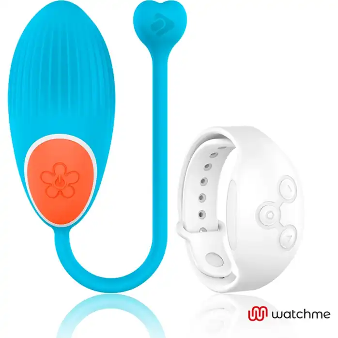 Голубое виброяйцо с белым пультом-часами Wearwatch Egg Wireless Watchme