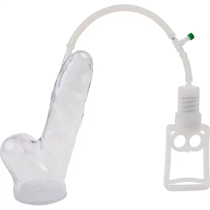 Реалистичная вакуумная помпа с насосом-поршнем Realistic Penis Pump Professional