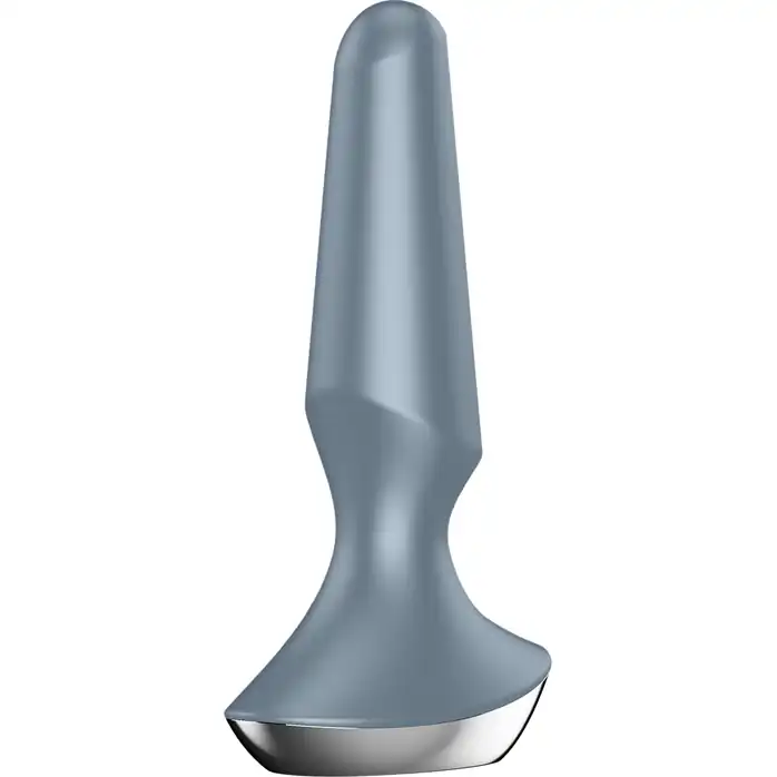 Серая анальная пробка с вибрацией Satisfyer Plug-ilicious 2 - 14 см. Фотография 4.