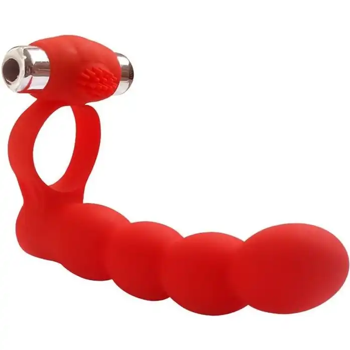Красная вибронасадка для двойного проникновения Double Penetration Beads