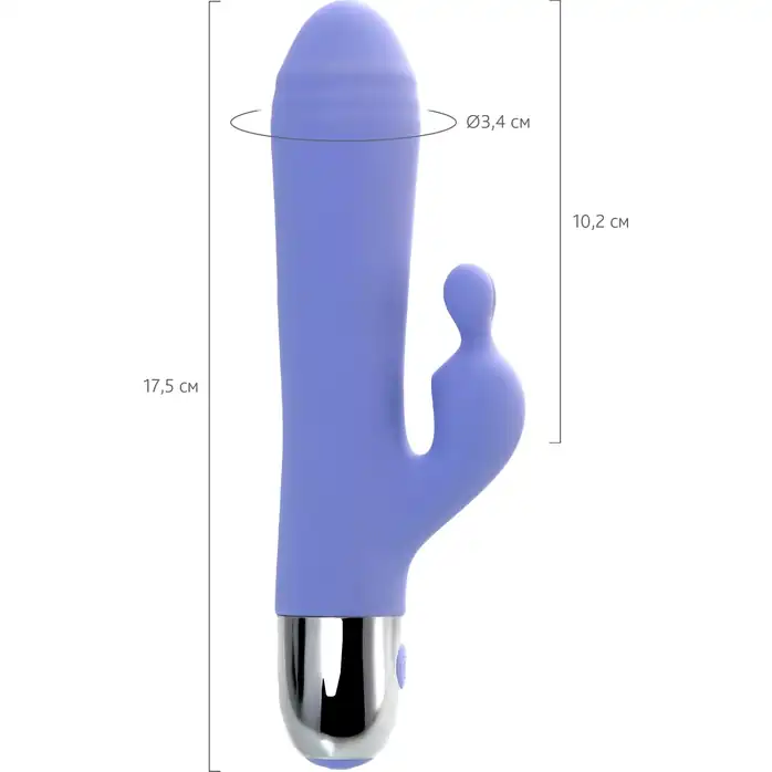 Сиреневый вибратор с клиторальной стимуляцией Crocus - 17,5 см - Flovetta. Фотография 3.