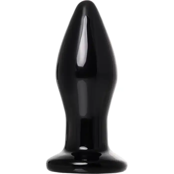 Черная стеклянная вибровтулка - 10,5 см - Sexus Glass. Фотография 5.