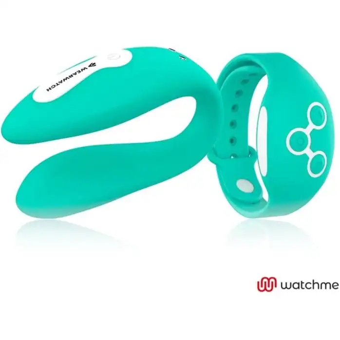 Зеленый вибратор для пар с пультом-часами Weatwatch Dual Pleasure Vibe
