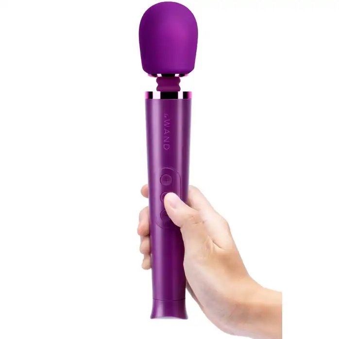 Фиолетовый жезловый мини-вибратор Le Wand Petite c 6 режимами вибрации