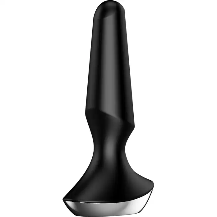 Черная анальная пробка с вибрацией Satisfyer Plug-ilicious 2 - 14 см. Фотография 4.