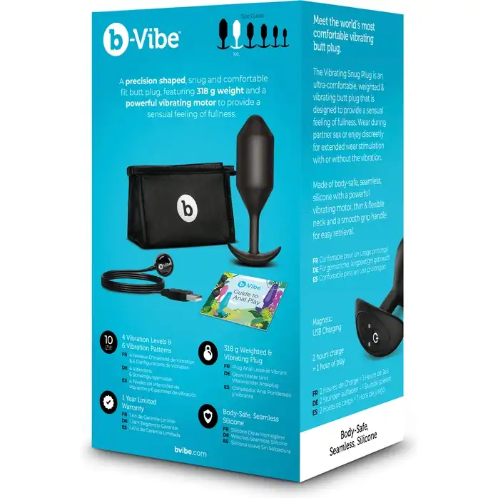 Черная вибропробка для ношения Vibrating Snug Plug 5 - 16,5 см. Фотография 8.