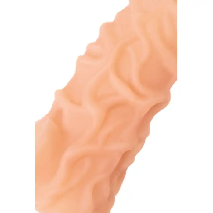 Телесная насадка с венками и открытой головкой Nude Sleeve S - 10 см. Фотография 10.