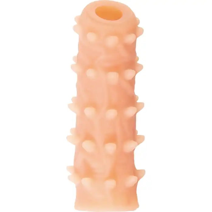 Телесная насадка с шипами и открытой головкой Nude Sleeve S - 10 см. Фотография 3.