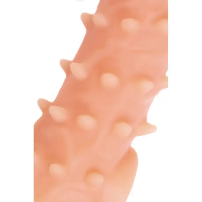 Телесная насадка с шипами и открытой головкой Nude Sleeve S - 10 см. Фотография 9.