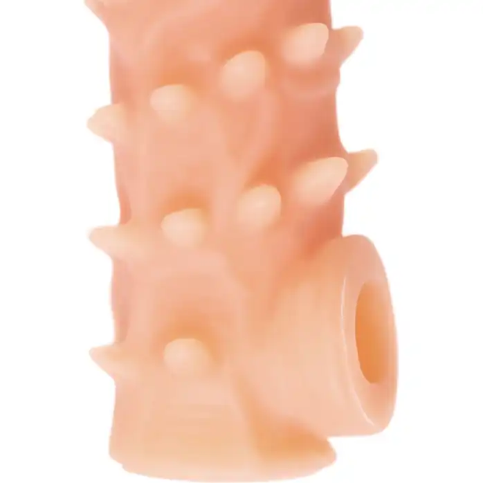 Телесная насадка с шипами и открытой головкой Nude Sleeve S - 10 см. Фотография 10.
