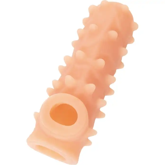 Телесная насадка с шипами и открытой головкой Nude Sleeve S - 10 см