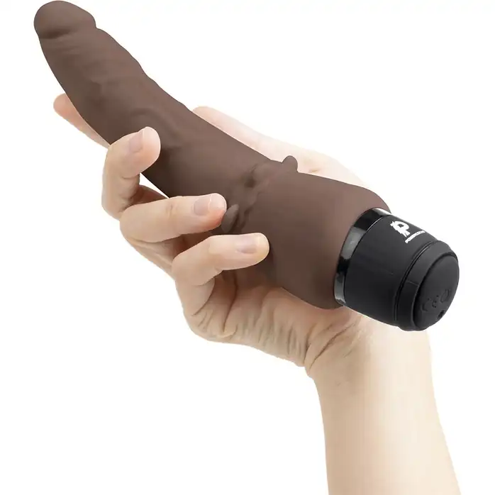 Коричневый анальный вибратор 7 Slim Anal Realistic Vibrator - 20 см. Фотография 2.