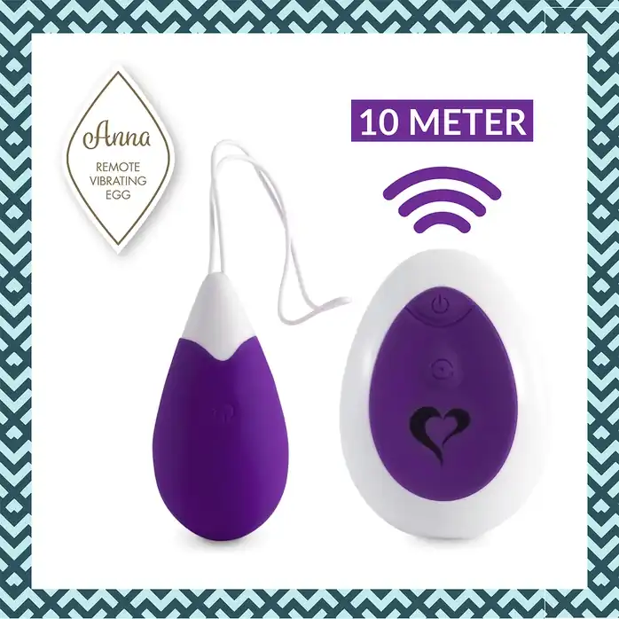 Фиолетовое виброяйцо на радиоуправлении Anna Vibrating Egg Remote. Фотография 3.