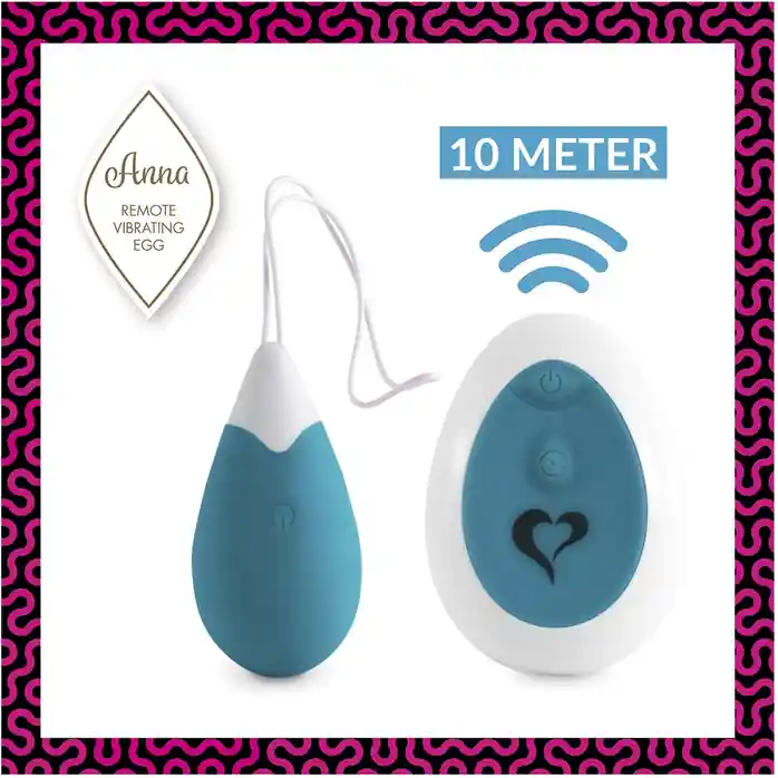 Бирюзовое виброяйцо на радиоуправлении Anna Vibrating Egg Remote. Фотография 3.