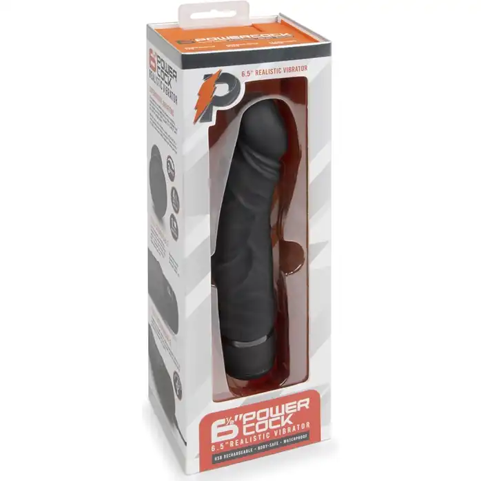 Черный вибратор-реалистик 6.5 Girthy Realistic Vibrator - 19 см. Фотография 4.