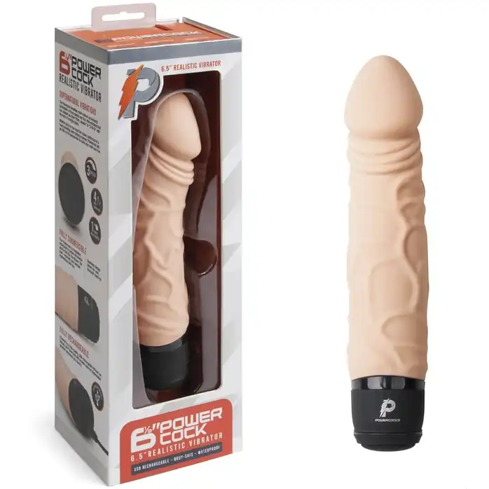 Телесный вибратор-реалистик 6.5 Girthy Realistic Vibrator - 19 см