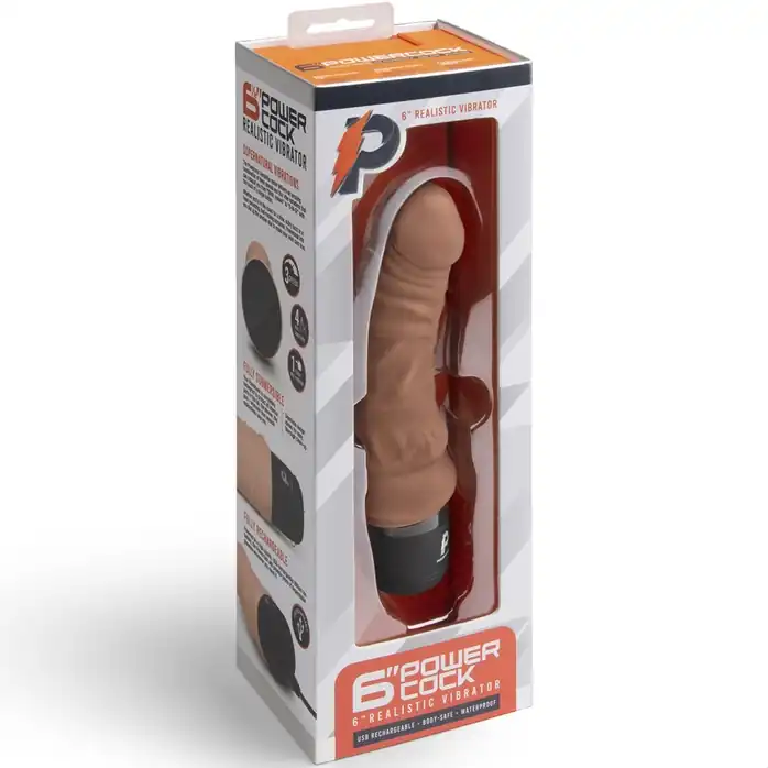 Кофейный вибратор-реалистик 6 Realistic Vibrator - 17 см. Фотография 4.