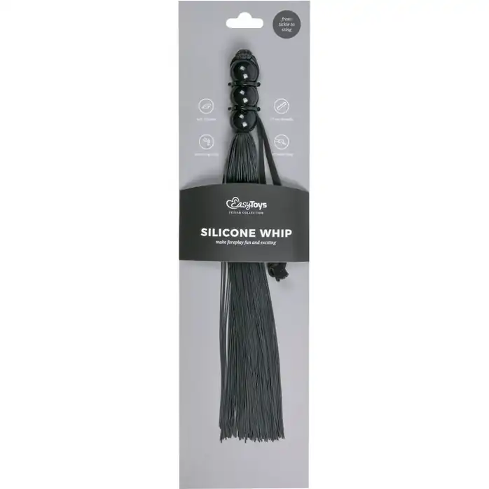 Черная силиконовая плеть Silicone Whip - 32 см - Fetish Collection. Фотография 2.