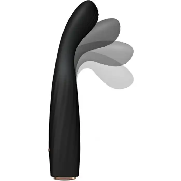 Черный вибратор для G-стимуляции Vibrating Feel Me - 15 см. Фотография 4.