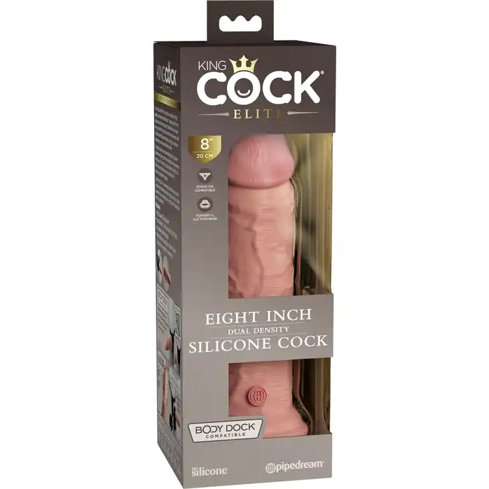 Телесный фаллоимитатор 8 Silicone Dual Density Cock - 22,8 см - King Cock Elite. Фотография 5.