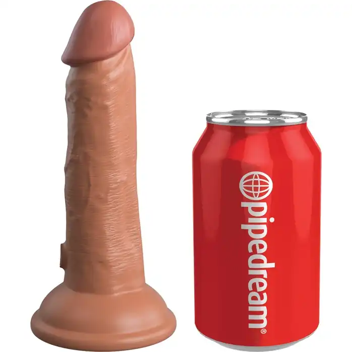 Кофейный фаллоимитатор 6 Silicone Dual Density Cock - 17 см - King Cock Elite. Фотография 2.