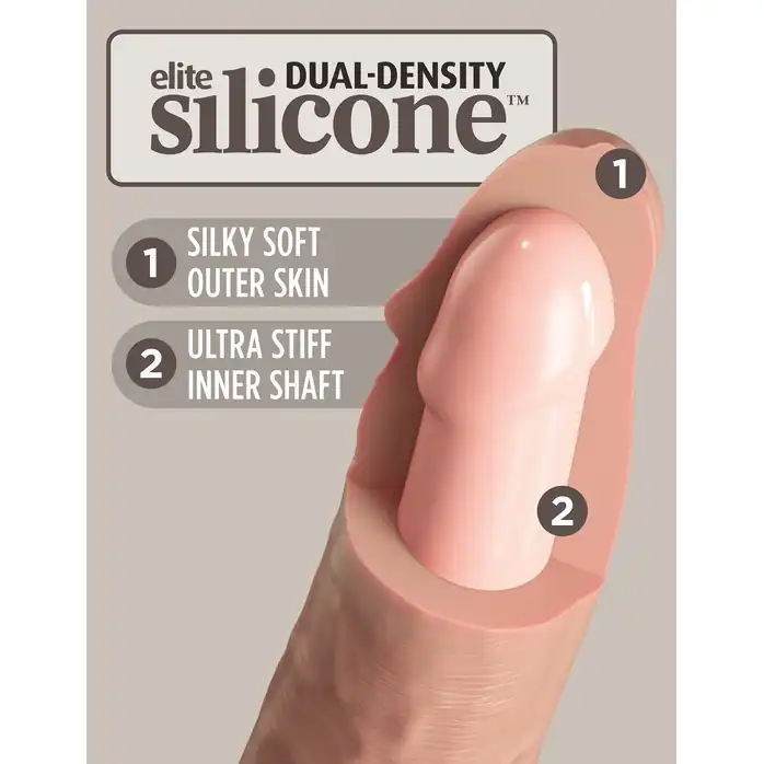 Телесный фаллоимитатор 7 Silicone Dual Density Cock - 21 см - King Cock Elite. Фотография 4.
