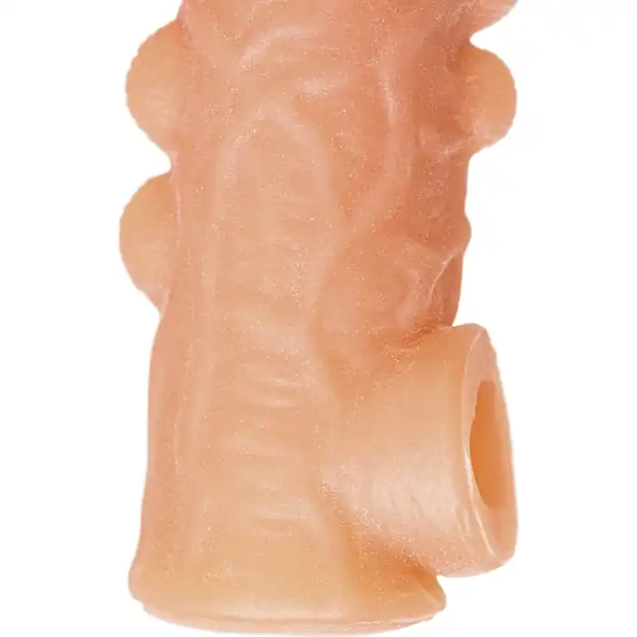 Телесная закрытая насадка с шишечками Cock Sleeve 008 Size M - 15,6 см. Фотография 5.