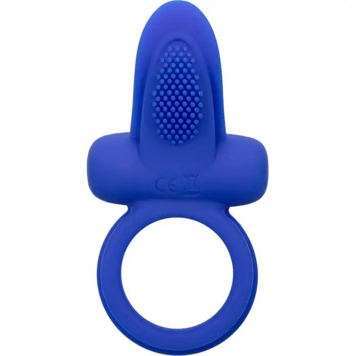 Синее перезаряжаемое эрекционное кольцо Silicone Rechargeable Dual Pleaser Enhancer - Couples Enhancers. Фотография 5.