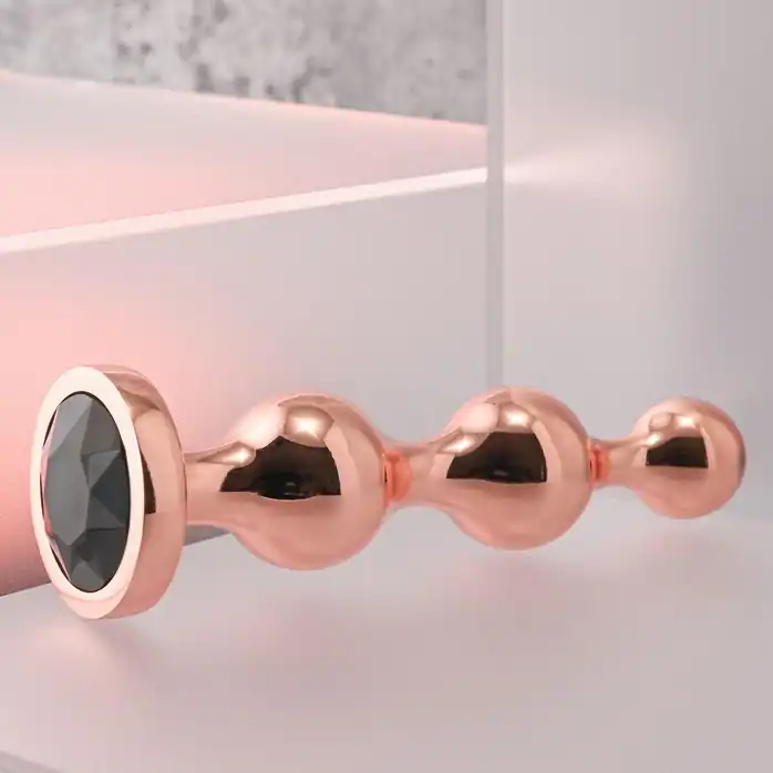 Золотистый анальный стимулятор-елочка Gold Digger Medium - 11,7 см. Фотография 8.