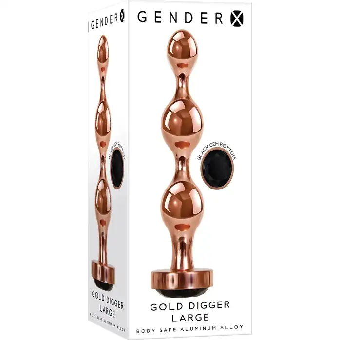 Золотистый анальный стимулятор-елочка Gold Digger Large - 13,5 см. Фотография 4.