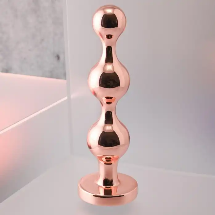 Золотистый анальный стимулятор-елочка Gold Digger Large - 13,5 см. Фотография 5.