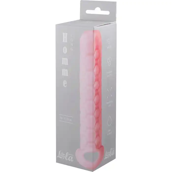 Розовый фаллоудлинитель Homme Long - 15,5 см - Homme. Фотография 3.