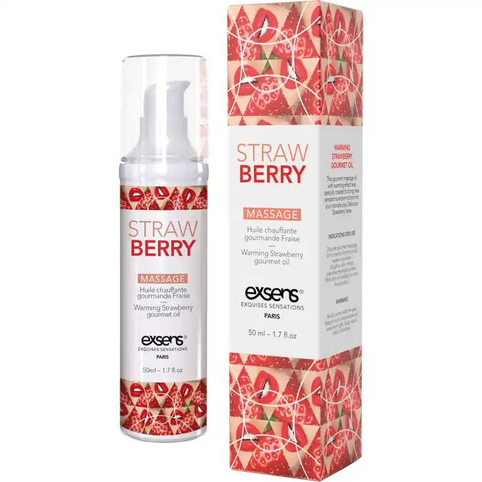 Разогревающее массажное масло с ароматом клубники Gourmet Strawberry - 50 мл